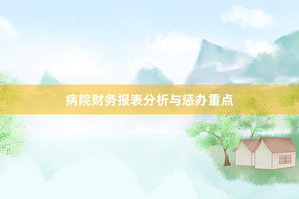 病院财务报表分析与惩办重点